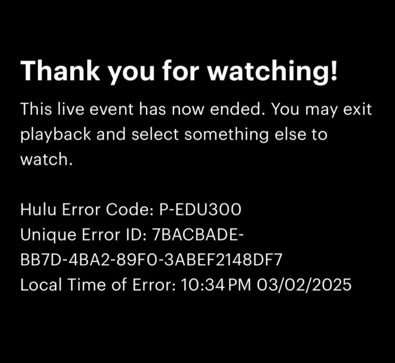 Сбой прямой трансляции Оскара 2025 на Hulu